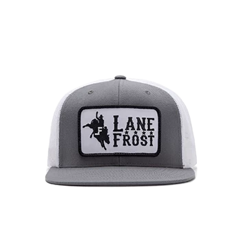 Lane Frost Brand Grey & White "Gangster" Cap 4 Lane Frost Brand Grey & White "Gangster" Cap - Image 2