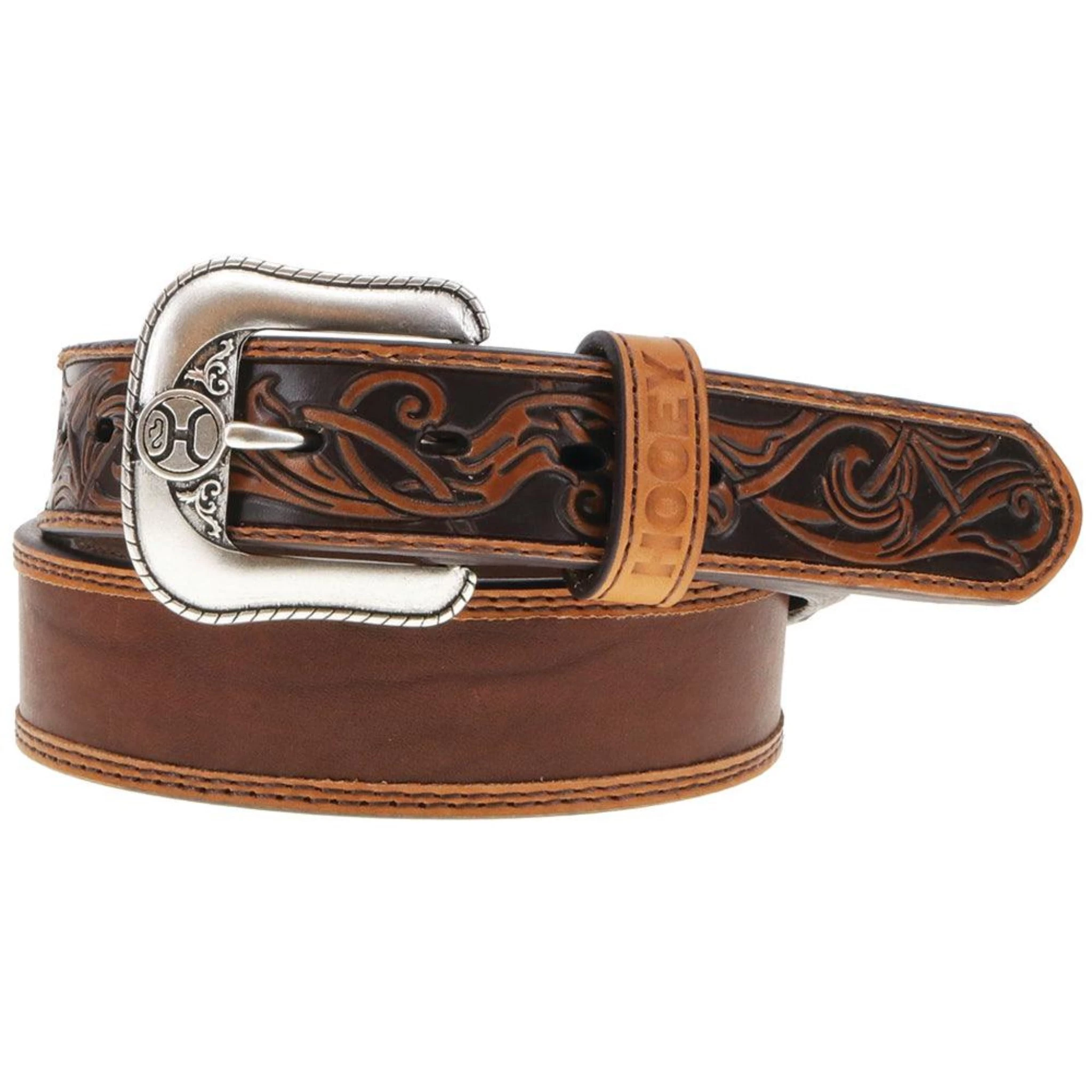 Hooey Men's Natural Leather Filigree Accent Belt 3 Hooey Men's Natural Leather Filigree Accent Belt