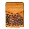 Hooey Tooled Floral Money Clip With Pocket -Western Cowboy Equipment Store HMC009 TN FRONT 800x 1