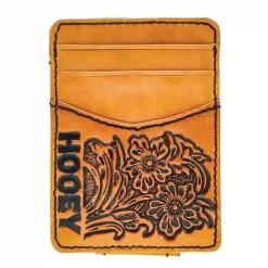 Hooey Tooled Floral Money Clip With Pocket