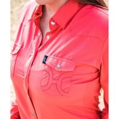 Hooey "Sol" Ladies Watermelon Long Sleeve Shirt -Western Cowboy Equipment Store HT1613PKb