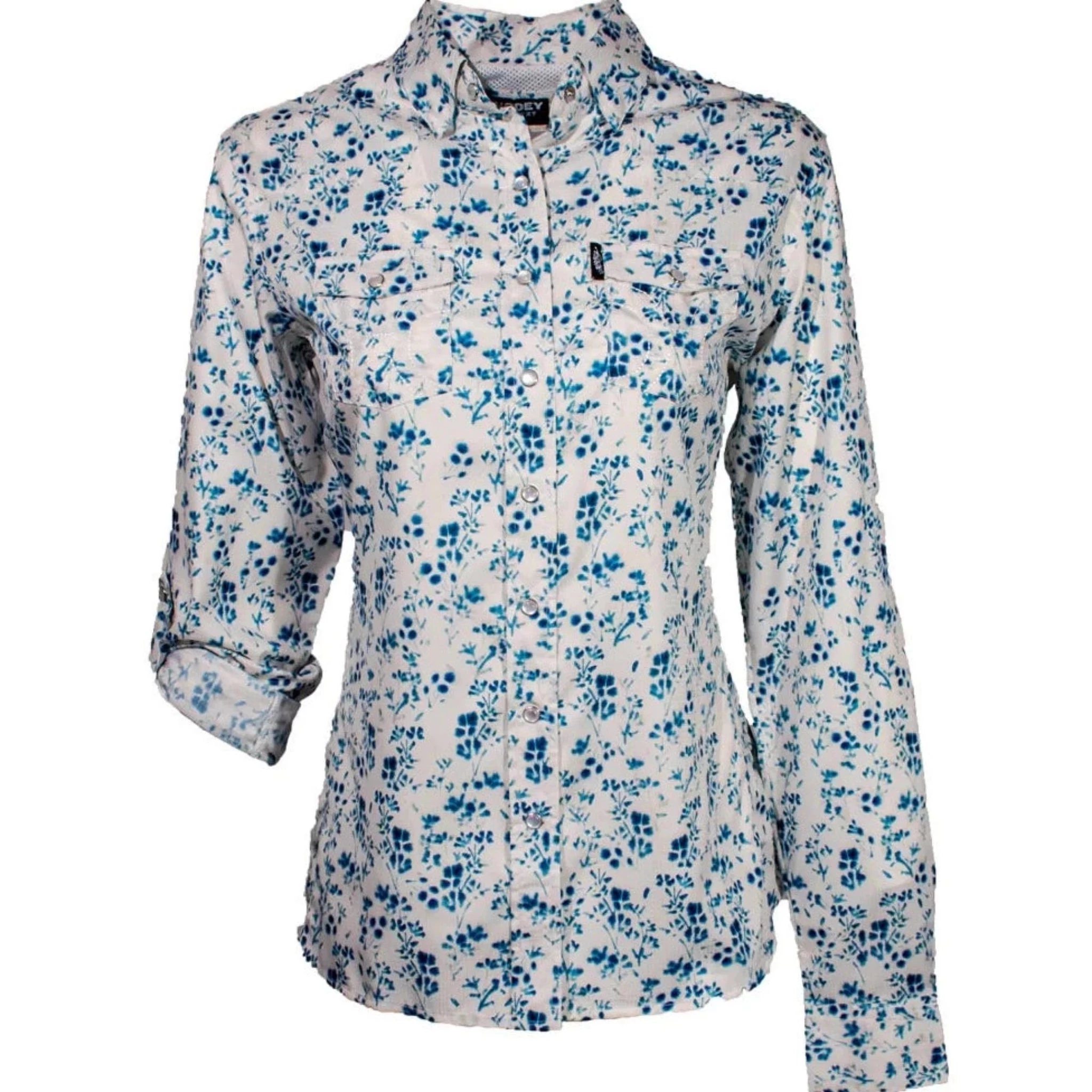 HOOey Ladies Sol White Floral Pattern Long Sleeve Button Down 3 HOOey Ladies Sol White Floral Pattern Long Sleeve Button Down