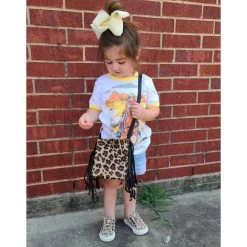 Mini Leopard Fringe Purse