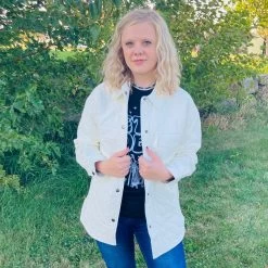 Cream Diamond Quilted Leather Jacket -Western Cowboy Equipment Store IJ15049