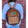 American Darling Tooled Leather W/ Turquoise Stone Backpack -Western Cowboy Equipment Store IMG 0770copy