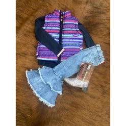 Girls Purple And Turquoise Serape Vest