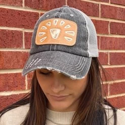 McIntire Saddlery Charcoal White Squash Patch Cap -Western Cowboy Equipment Store IMG 5649