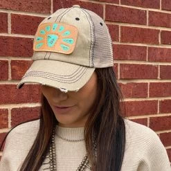 McIntire Saddlery Khaki Distressed Squash Patch Cap -Western Cowboy Equipment Store IMG 5654