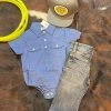 Denim Short Sleeve Onesie 1 Denim Short Sleeve Onesie -Western Cowboy Equipment Store IMG 7240