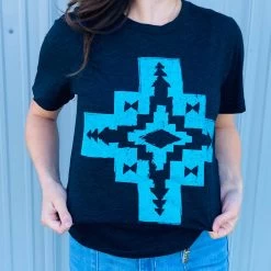 Texas True Turquoise Aztec Tee -Western Cowboy Equipment Store ISABELBLACKd