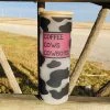 Coffee Cows Cowboys Frosted Glass Tumbler -Western Cowboy Equipment Store L5062 2