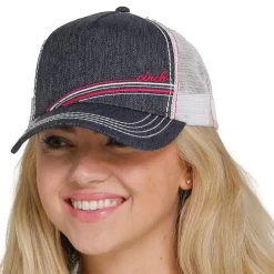 Cinch Denim With Pink Logo Cap