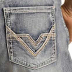 Men's Rock & Roll Relaxed Fit Boot Cut Medium Wash ReFlex Jeans -Western Cowboy Equipment Store MTB3569 P