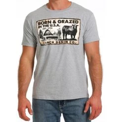 Cinch Men's Grey Born & Grazed Tee