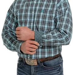 Cinch Men's Plaid Button-Down Western Shirt -Western Cowboy Equipment Store MTW1105363