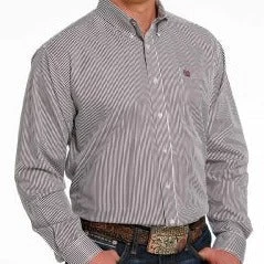 Cinch Men's White And Purple Long Sleeve