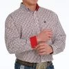 Cinch Red/White/Black L/S Print Shirt 2 Cinch Red/White/Black L/S Print Shirt -Western Cowboy Equipment Store MTW1105525 3