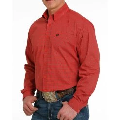 Cinch Red Patterned L/S -Western Cowboy Equipment Store MTW1105552 3