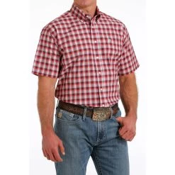 Cinch Red/Black Plaid Short Sleeve Shirt 6 Cinch Red/Black Plaid Short Sleeve Shirt -Western Cowboy Equipment Store MTW1111433 2