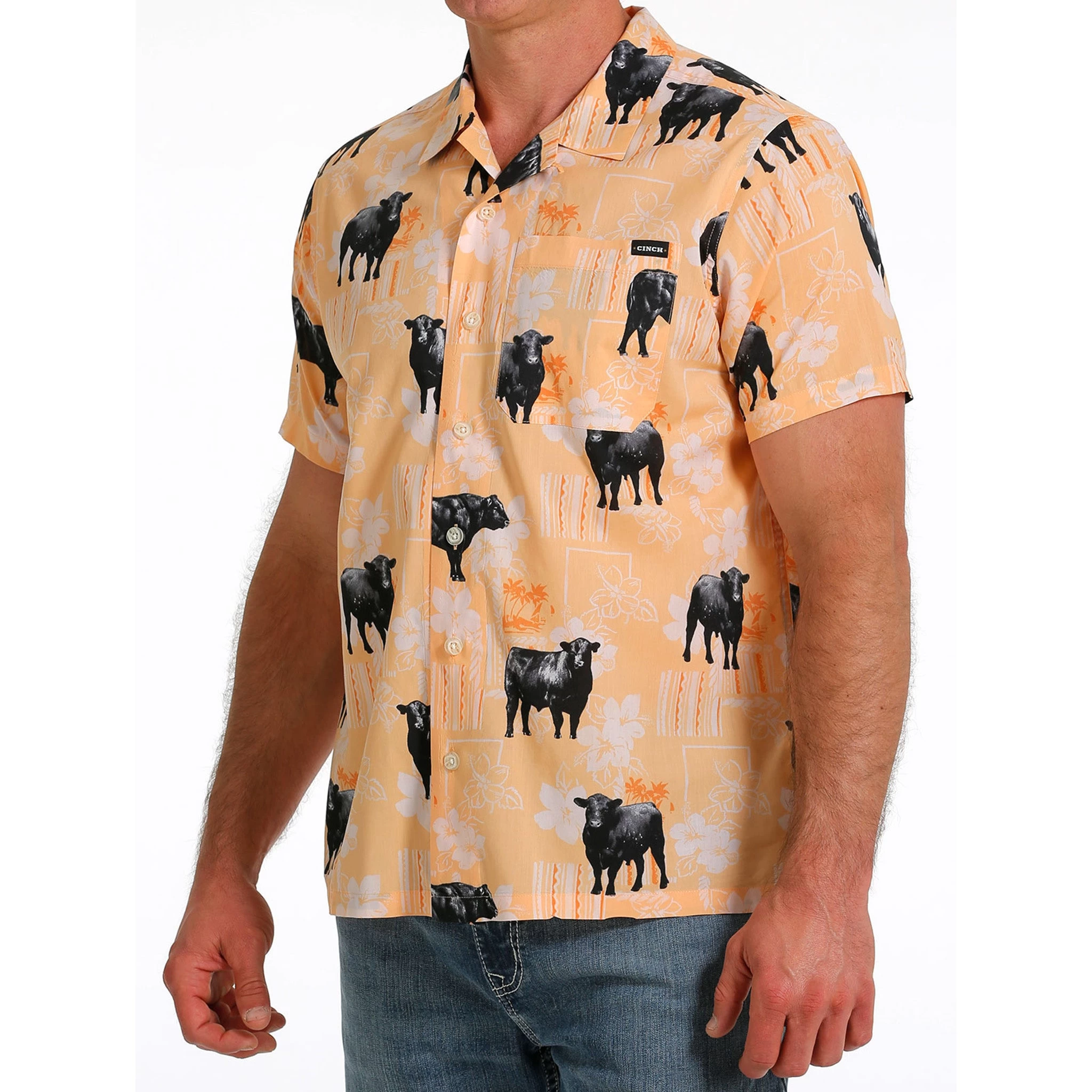 Cinch Men's Orange Cattle Camp Shirt 4 Cinch Men's Orange Cattle Camp Shirt - Image 2