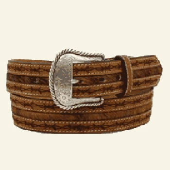 Nocona Brown And Barb Wire Edge Hide Belt 3 Nocona Brown And Barb Wire Edge Hide Belt