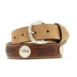 Nocona Men's Brown Ribbon Concho Belt