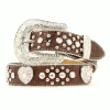 Girl's Nocona Brown Heart Concho Belt -Western Cowboy Equipment Store N4425202
