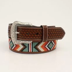 Nocona Basket Stamped Diamond Beaded Belt
