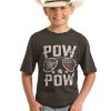 Boys Rock & Roll Black American P.O.W. Motif Tee 2 Boys Rock & Roll Black American P.O.W. Motif Tee -Western Cowboy Equipment Store P3T3362