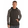 Rock & Roll Long Sleeve Hoodie With Contrasting Sleeves -Western Cowboy Equipment Store P8H6340