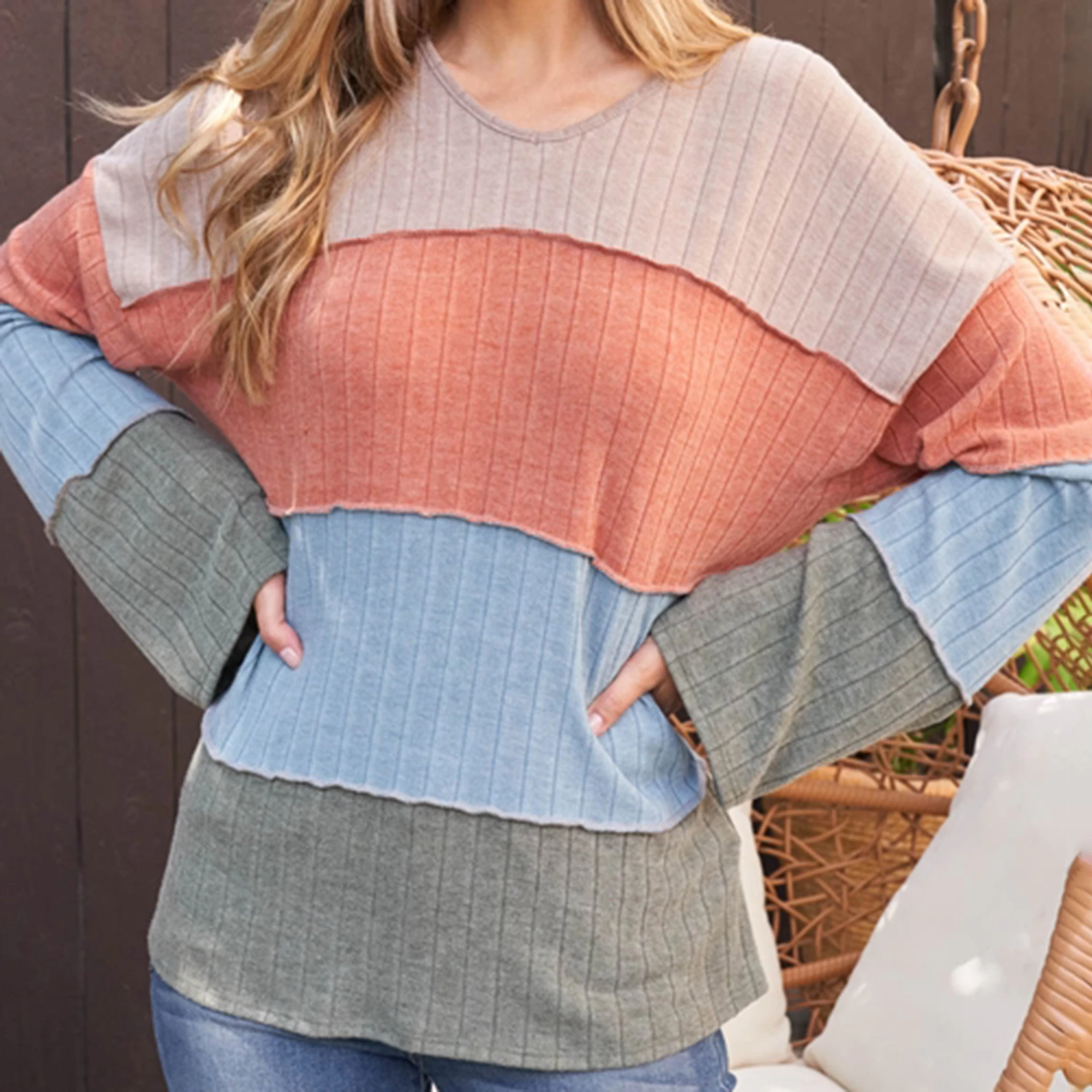 Women's Color Block Long Sleeve Shirt 3 Women's Color Block Long Sleeve Shirt