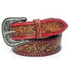 American Darling Red Tooled Belt