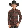 Boy's Rock & Roll Cowboy Aztec Snap Western Snap Shirt -Western Cowboy Equipment Store RRBSOSRZ1J
