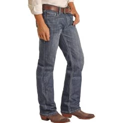 Rock & Roll Cowboy Ladder Stitch Double Barrel Jeans -Western Cowboy Equipment Store RRMD0SR0L5 BZ 67390