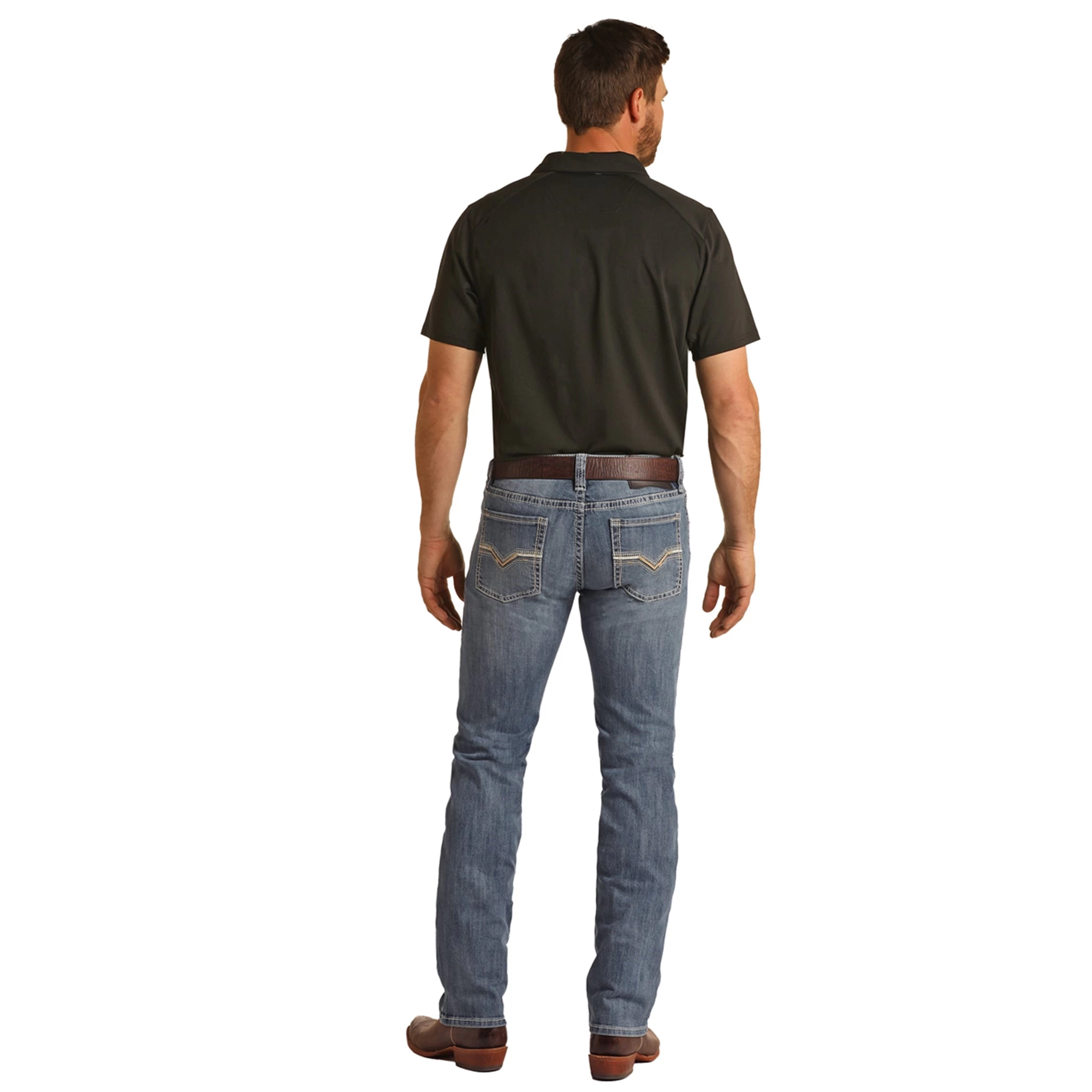 Rock & Roll Revolver Slim Fit Stretch Ivory V Straight Boot Cut Jeans 4 Rock & Roll Revolver Slim Fit Stretch Ivory V Straight Boot Cut Jeans - Image 2