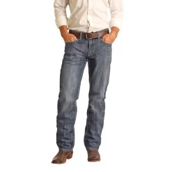 Rock & Roll Cowboy Medium Wash Vintage Stackable Bootcut Jeans -Western Cowboy Equipment Store RRMDTBR1G0 A