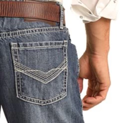 Rock & Roll Cowboy Medium Wash Vintage Stackable Bootcut Jeans -Western Cowboy Equipment Store RRMDTBR1G0 1