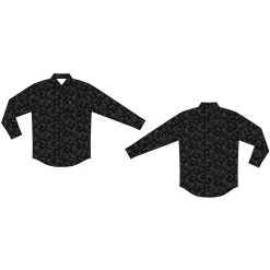 Rock & Roll Boy's Long Sleeve Black Paisley Vintage Button Down