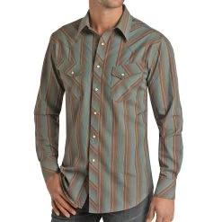 Rock & Roll Men's Chocolate And Teal Striped