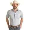 Rock & Roll Men's Slate Geometric Print Short Sleeve -Western Cowboy Equipment Store RSMS1SR0P2