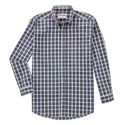 Wrangler Men's Blue And Red Rugged Plaid Long Sleeve Shirt