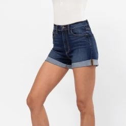 Sneak Peak High Rise Dark Denim Shorts 10 Sneak Peak High Rise Dark Denim Shorts -Western Cowboy Equipment Store S7323DK 27