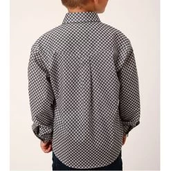 Roper Kids Grey Diamond Print Long Sleeve -Western Cowboy Equipment Store Screenshot2023 02 21100931