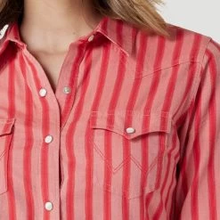 Wrangler Red And Pink Striped Shirt -Western Cowboy Equipment Store Screenshot2023 02 28123421