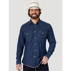 Wrangler Dark Denim Snap Shirt