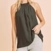 Black Halter Sleeveless Top 1 Black Halter Sleeveless Top -Western Cowboy Equipment Store VT10135 BLACK