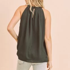 Black Halter Sleeveless Top -Western Cowboy Equipment Store VT10135 BLACKc