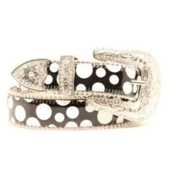 Kid's Black And White Polka Dot Belt