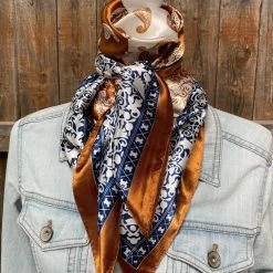 Rust & Navy Two-Toned Paisley Wild Rag