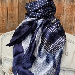Navy & Blue Dot Pattern Wild Rag